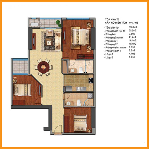 Mặt bằng căn 116m2 tòa T2 - T3 Vinhomes Times City Mặt bằng căn 116m2 tòa T2 - T3 Vinhomes Times City